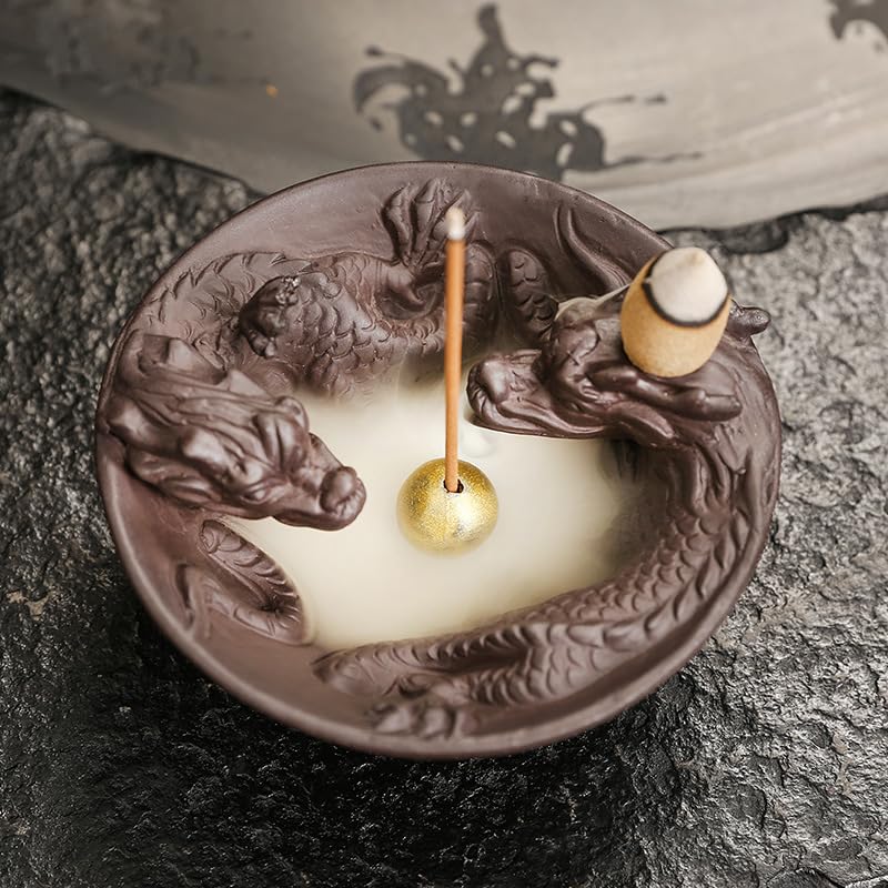 Brûleur d'encens à reflux cascade en sable violet pour la méditation zen - 3