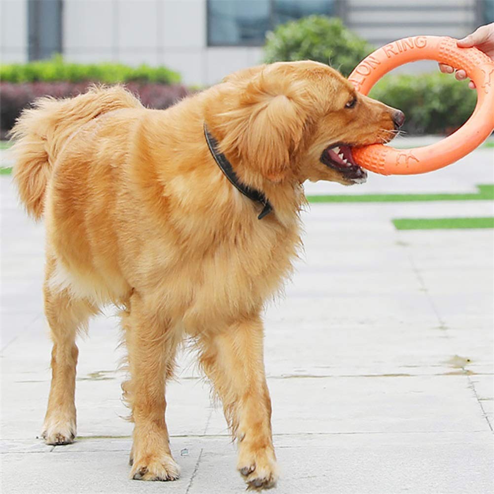 MU Pet Flying Dischi Flying Eva Dog Addestramento Anello Estrattore Resistente Morso Galleiante Giocattolo Giocattolo Puppy Outdoor Interactive Game Playing Prodotti Fornitura,Rosso,Piccolo