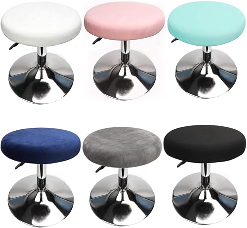 Miniatura 5 de HuaLiSiJi Fundas redondas para taburetes de bar de 12-15.7 pulgadas11.8-15.7 in, terciopelo redondo, tela de lujo, elástica, resistente a las