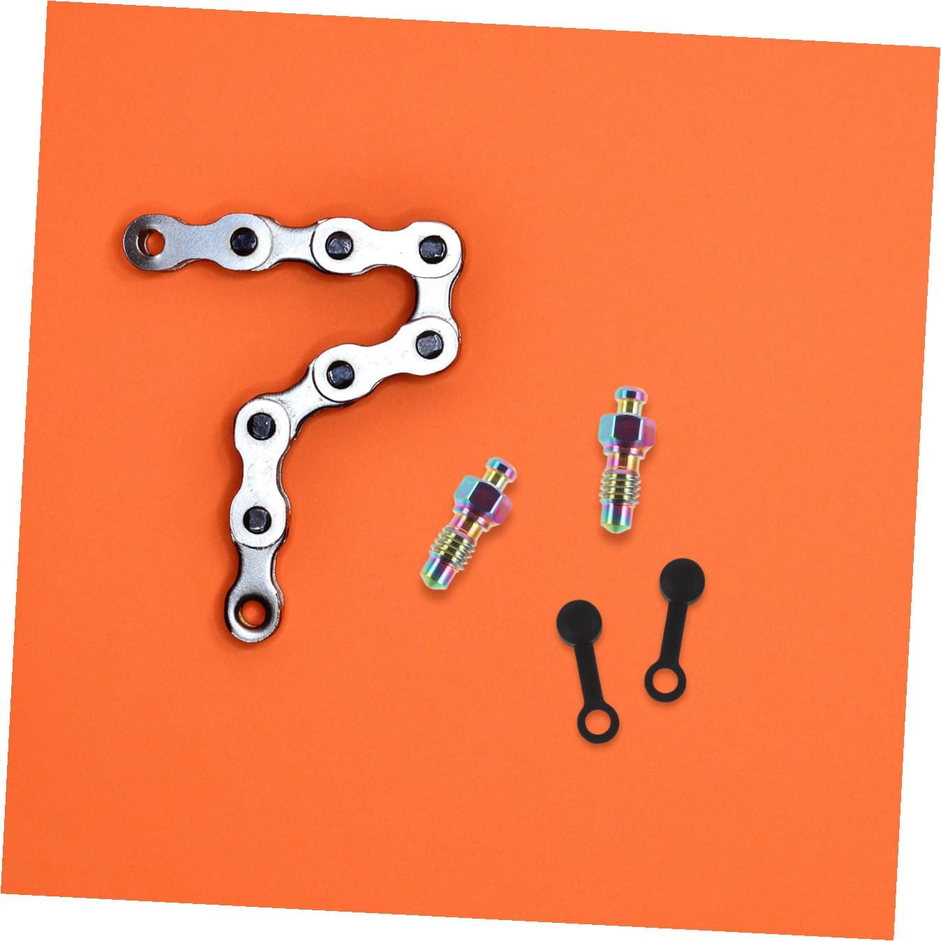 1set Brake Bleeder Screws and Caps Kit Colorful Bleeder Bolts Dust Covers Easy to Install Motorcycle Brake Accessories for Road and Mountain Bikes