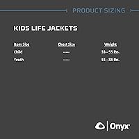 Vista 5 de ONYX Chaleco salvavidas de uso general aprobado por la Guardia Costera para niños 33-55lbs