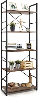 CAPHAUS 5 Tier Bookshelf, 24 Inch Width Free Standing Shelf, Bookcase Sh...
