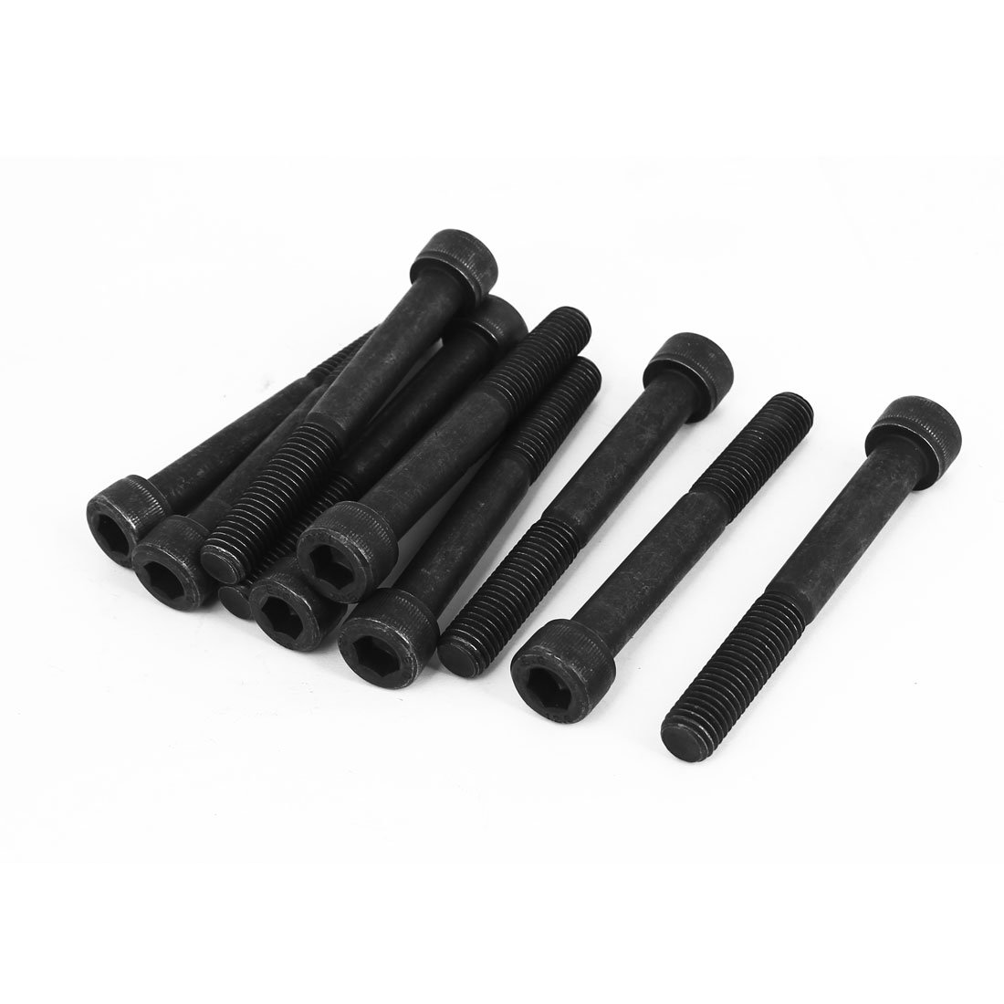uxcell M12x180mm 12.9 Alloy Steel Hex Socket Screws Partially Threaded Bolt Black 5Pcs