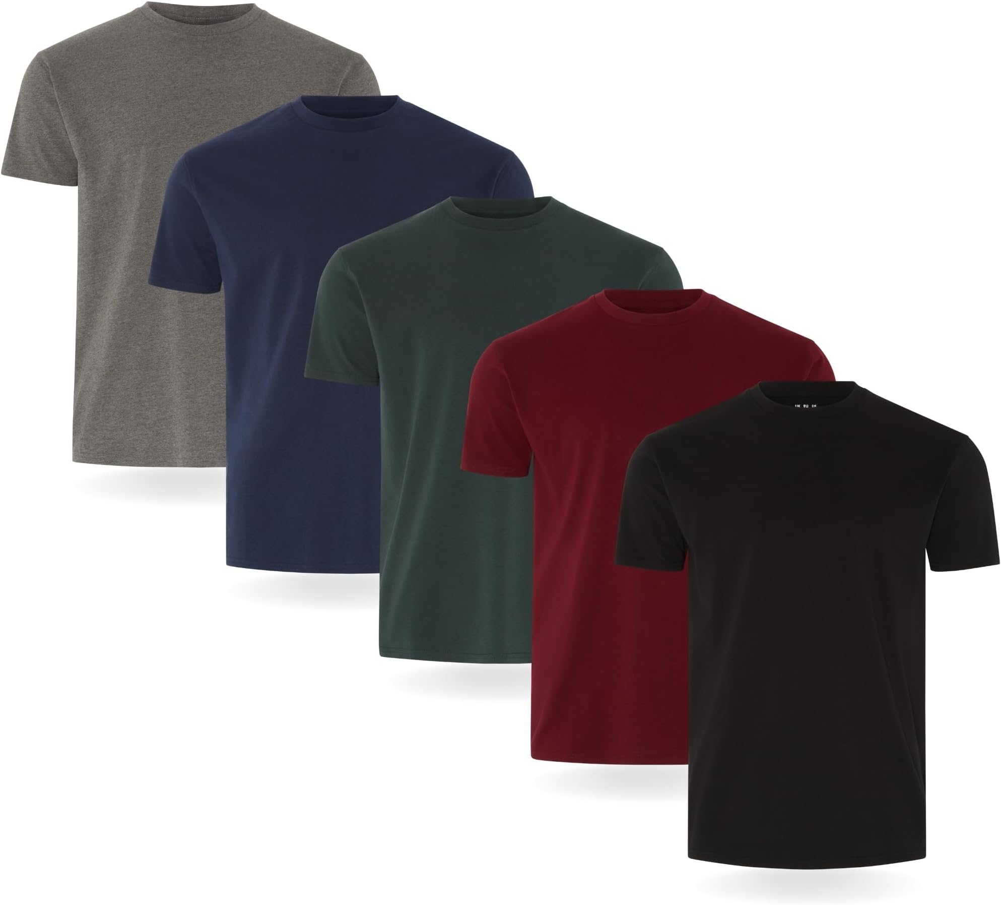 3/5-Pack Mens T Shirt - Premium Weight T-Shirts for Men with Lightly Fitted Design - Super Soft - Made with 100% Cotton - Stretch Fit for Any Occasion - Durable Comfort Fit
