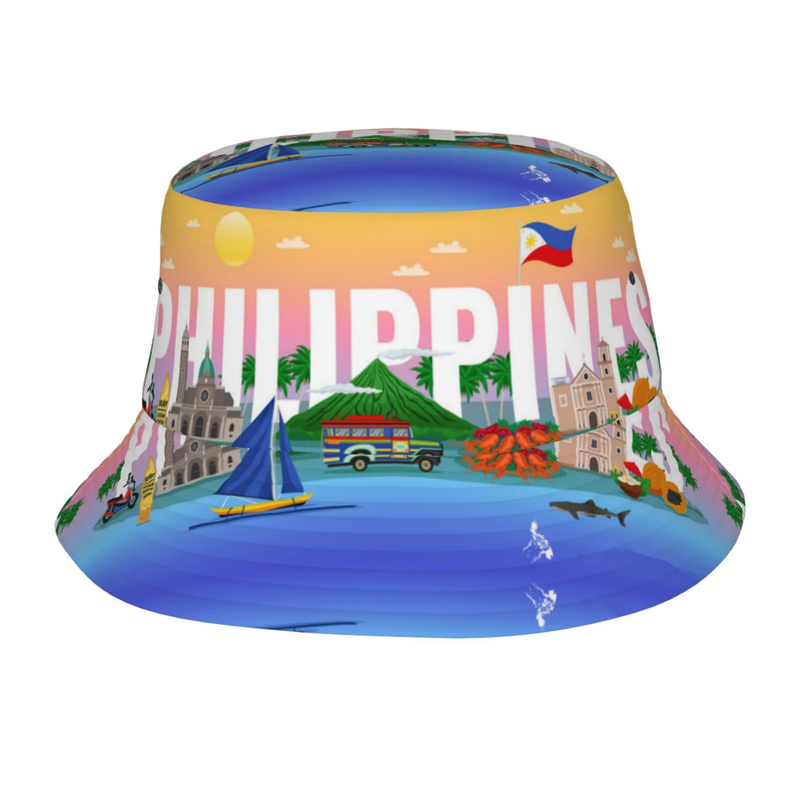 Oudrspo Unisex As Pic Philippines 01 Philippines Flag Bucket Hat Philippines Fisherman Hat Filipino Sun Hats Flag Caps For Women Men Outdoor