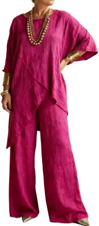 Linen Sets for Women 2 Piece Comfy Summer Lounge Sets