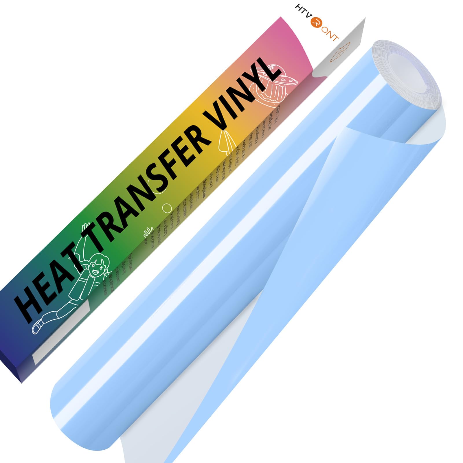 Rouleau de vinyle HTV bleu pour t-shirts personnalisés et projets créatifs faits main