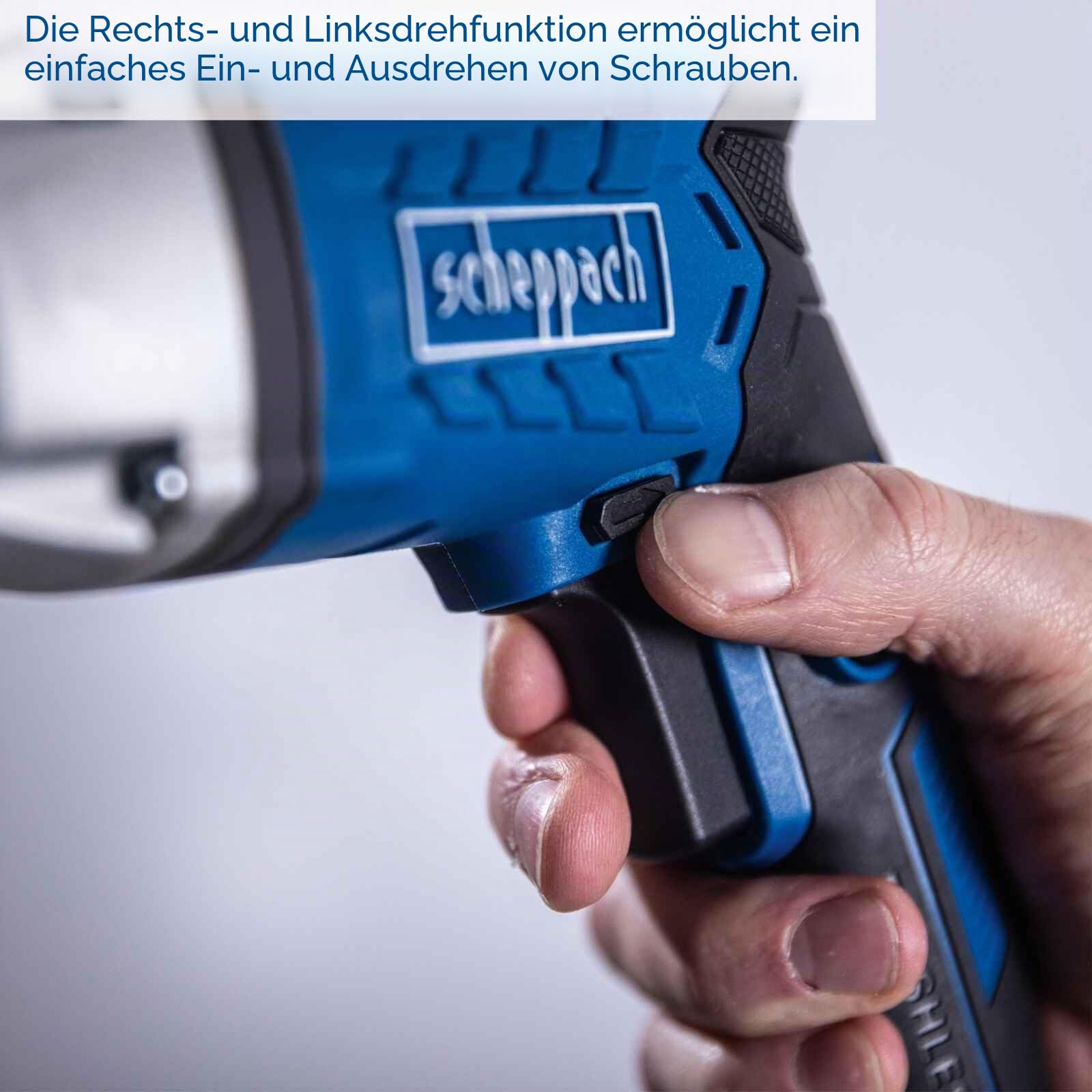 Scheppach Akku Trockenbauschrauber BC-DWD400MS-X mit Depth-Adjustment-Funktion & Zubehör | Drehmoment 30Nm - 1/4" | Drehzahl 4000 min-1 | 20V-IXES-Serie | 10 Jahre Garantie | mit 2Ah Akku & Ladegerät