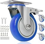 Enyke 5 inch Caster Wheels, Casters Set of 4 Heavy Duty 2400 lbs with Locking, Outdoor Industrial Wheels for Workbench, Dolly, Cart, Trolly, Wagon
