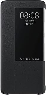 جراب جلد قابل للطي بتصميم محفظة مضاد للصدمات والخدوش لموبايل هواوي ميت 10 برو- اسود