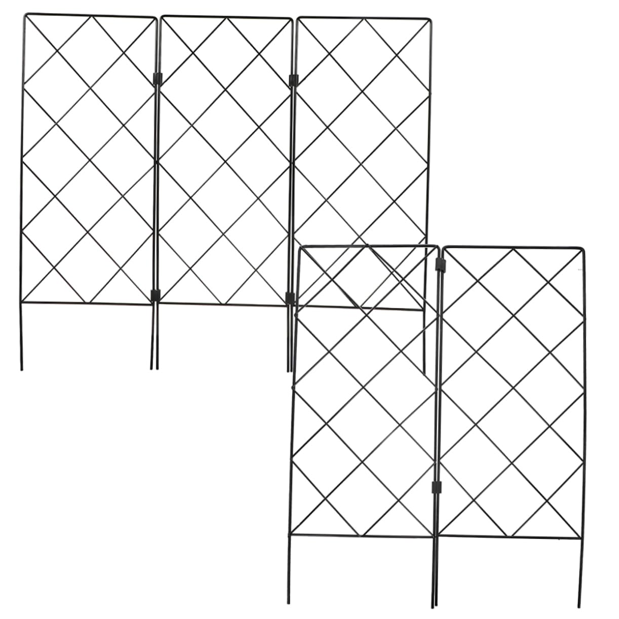 Treillis de Jardin Pliable en Fer, 5 Pièces, pour Plantes Grimpantes