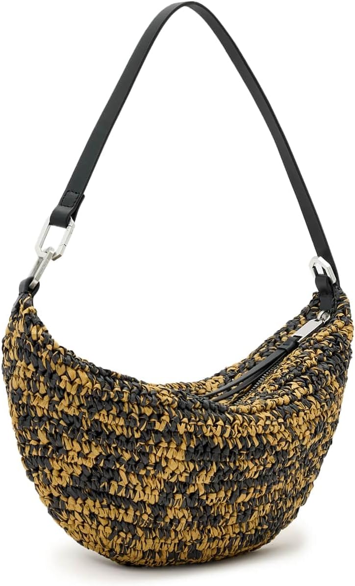 AllSaints Women's Luna Micro Paper Bag Biscuit/Black One Size