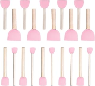 WAFJAMF 20 Pcs Assorted Size Round Sponges Brush Set, 4 Size DIY Paint Tools – Pink