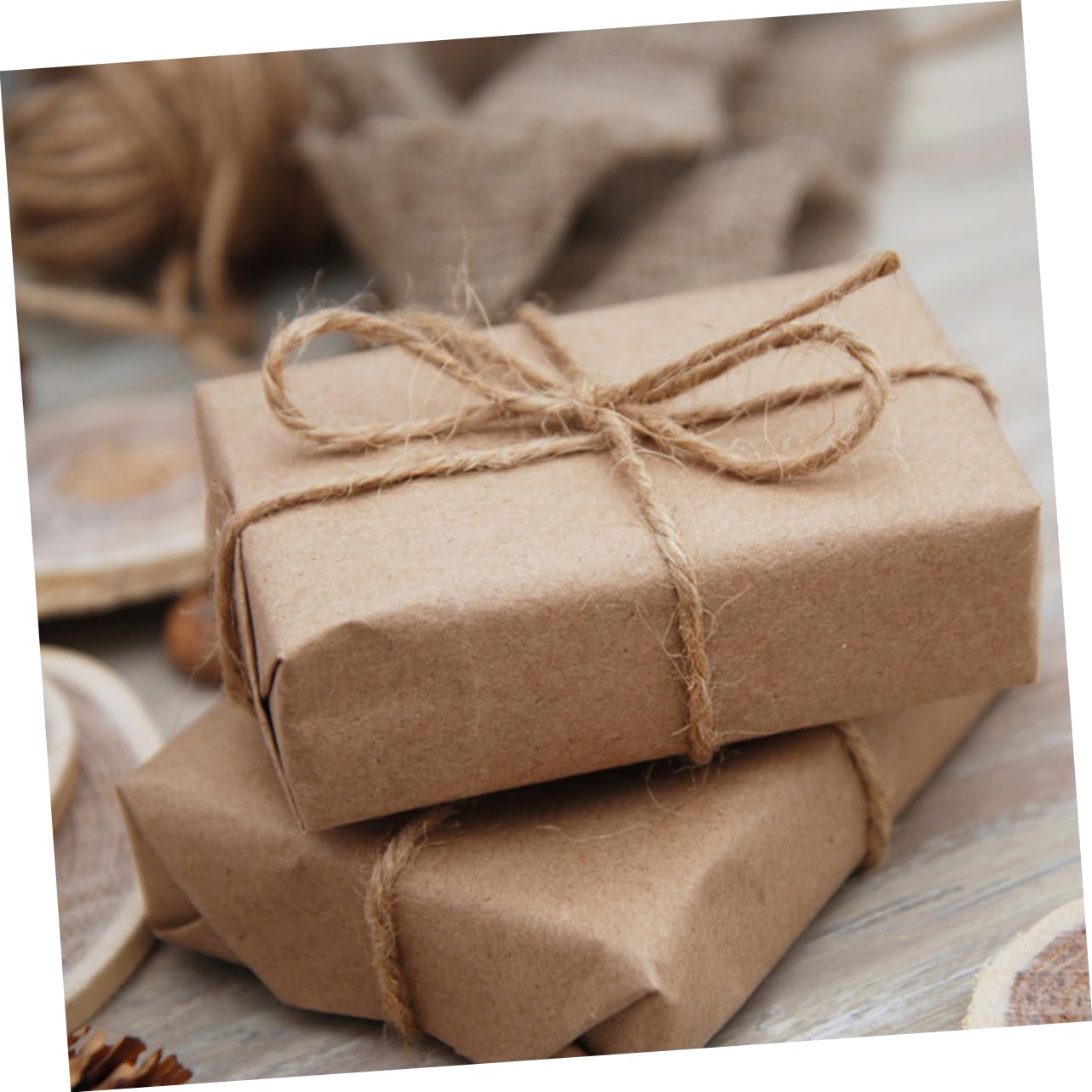 Braune Geschenkpapierrolle aus Kraftpapier 2 Rollen