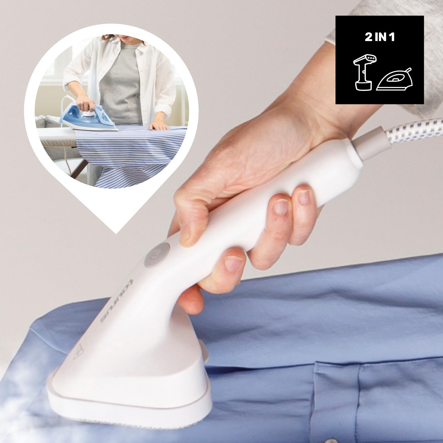 Taurus Sliding Care Force 2200 pionowe żelazko parowe, 2180 W, 3,5 bar, 44 g/min, funkcja automatycznego wyłączania, 5 poziomów pary, system zapobiegający kapaniu, wskaźnik braku wody