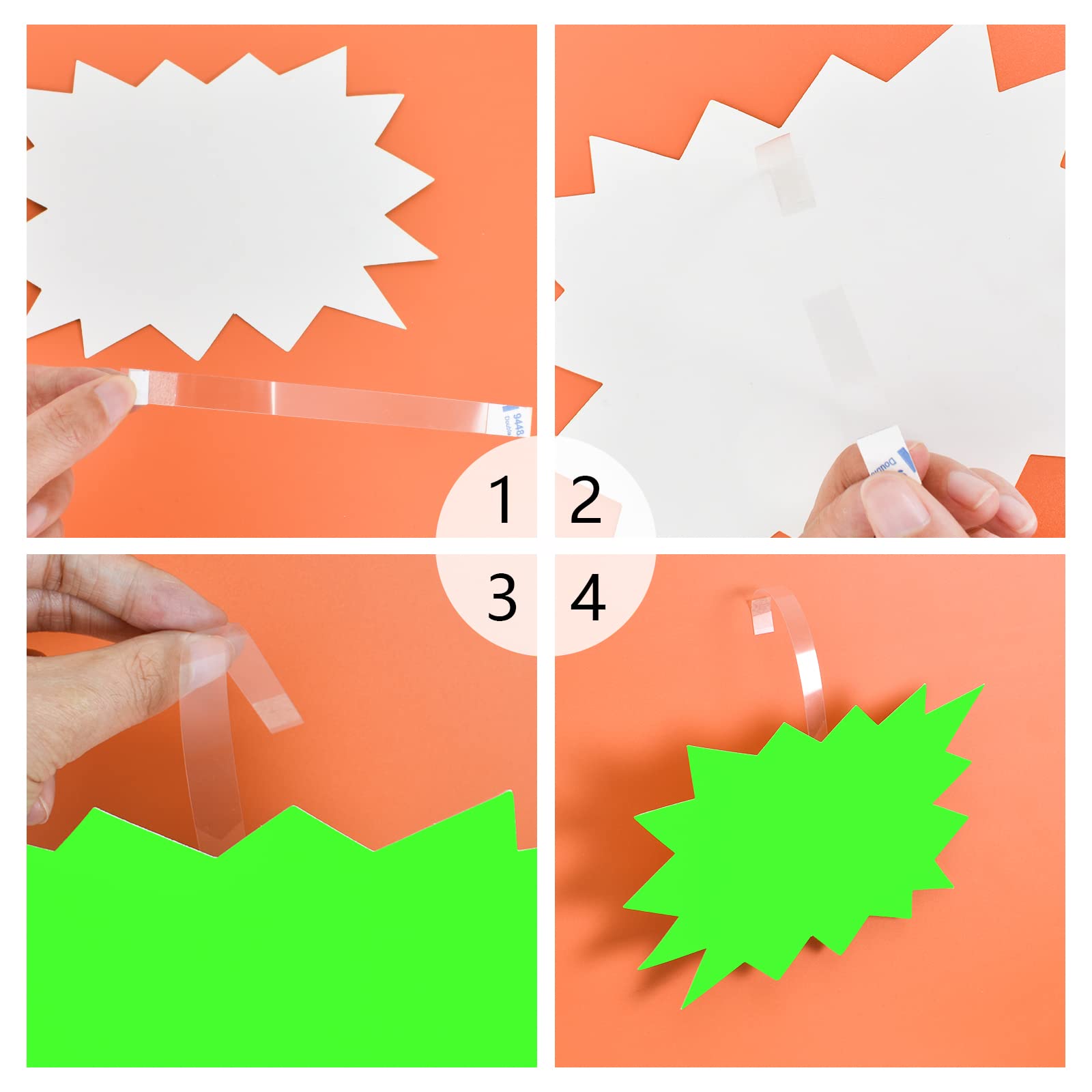 40 Segni Fluorescenti Per Vendite - Carta Neon, 8x11 Cm, Per Negozi E Supermercati