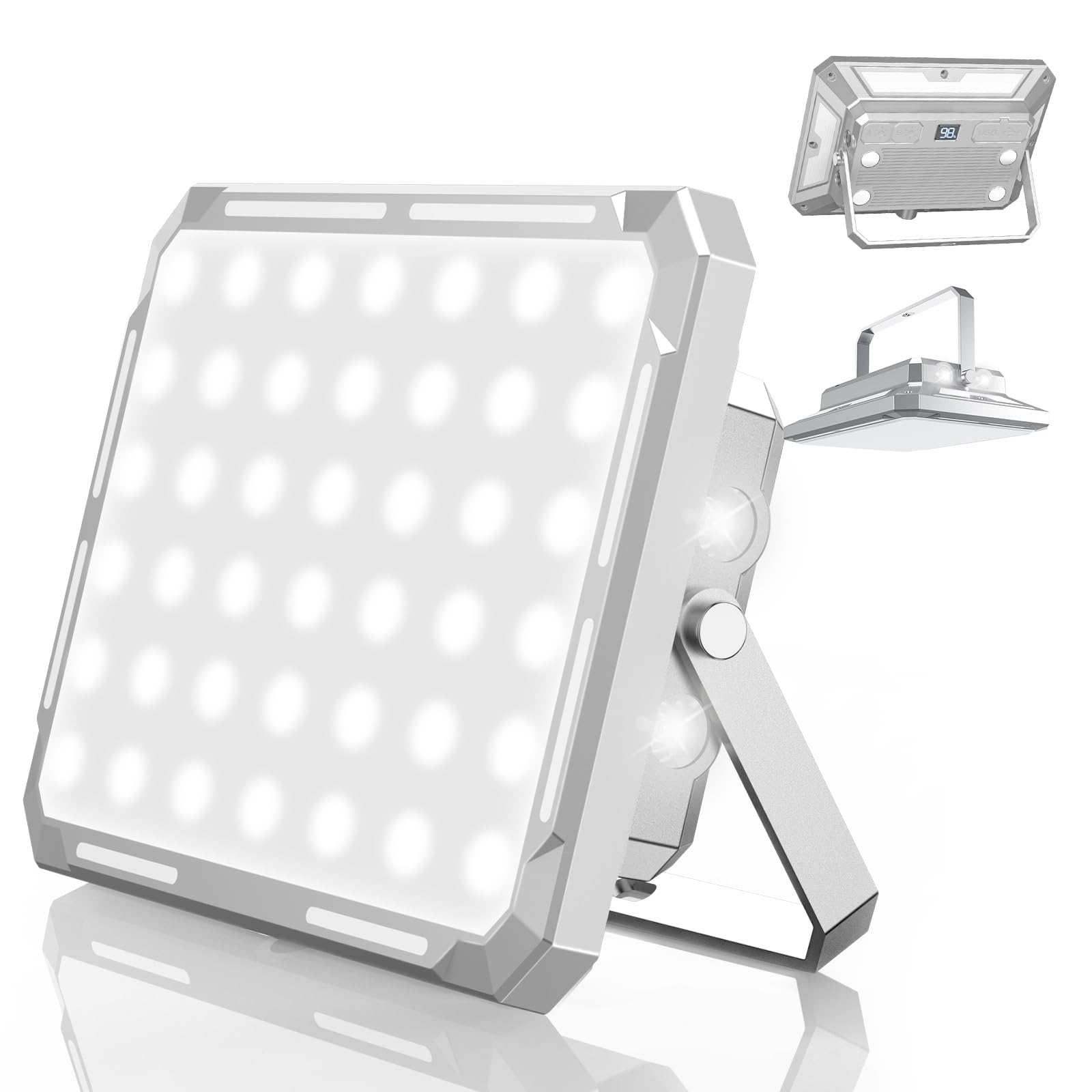 充電式LED投光器　磁石付き　美品　動作確認済み！！ランタン　爆光！集魚灯 GOODGOODS 充電式 LEDライト 48W 5280lm 高輝度 マグネット 強力