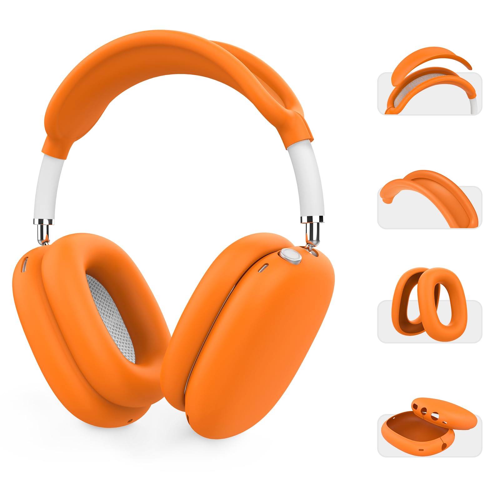 AHASTYLE Silicone Case for AirPods Max - Headphones Cover (USB-C/Lightning) - Anti-Scratch Ear Pads, Ear Cups, Headband Cover Accessories for Apple