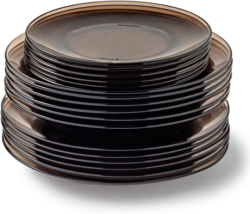 Duralex Made In France Lys 18pc Glass Dinnerware Set, Sepia