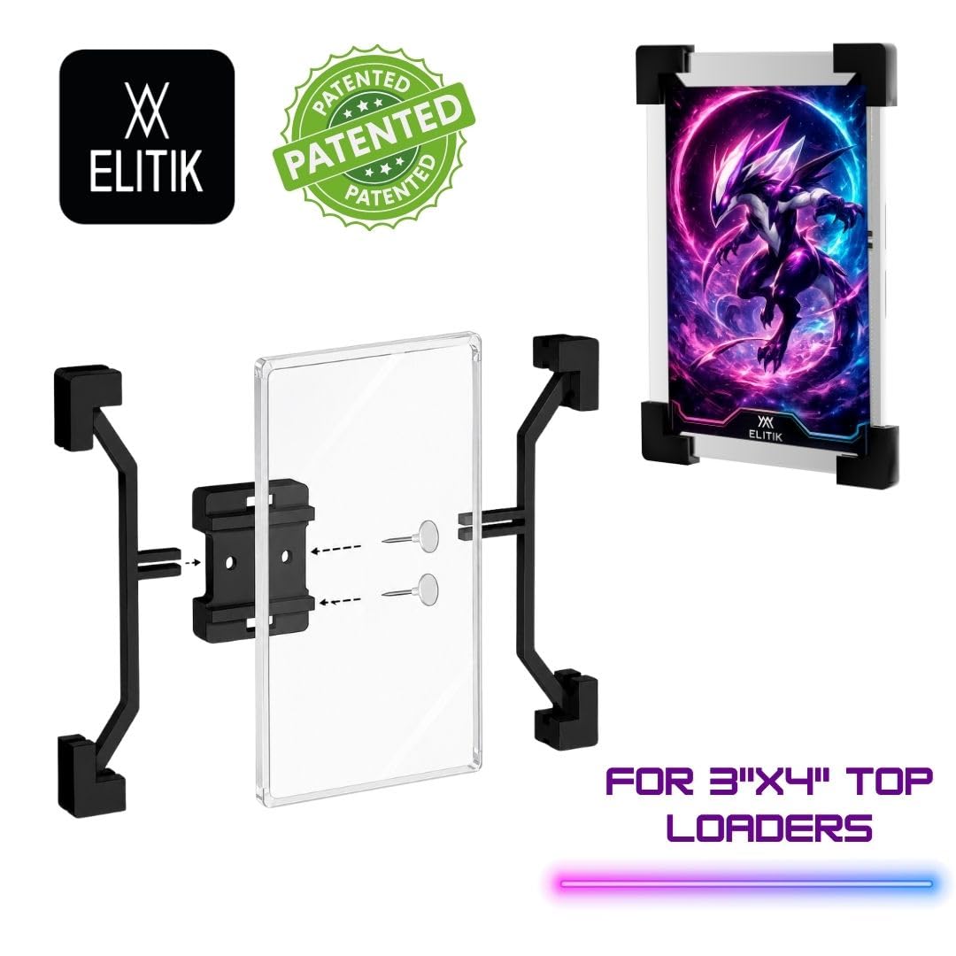 Top Loader Display Kit mit Pinnnadeln - Sammelkarten-Wanddisplay für 3x4 Toploader - Sportkarten-Displayhalter - Baseball, Basketball, Fußball & TCG Card Organizer