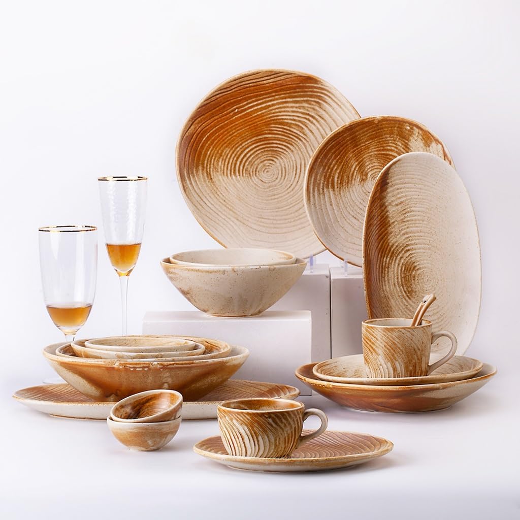 Kiln change porcelain striped glaze ceramic tableware matte glaze change hotel restaurant dishes coffee cup