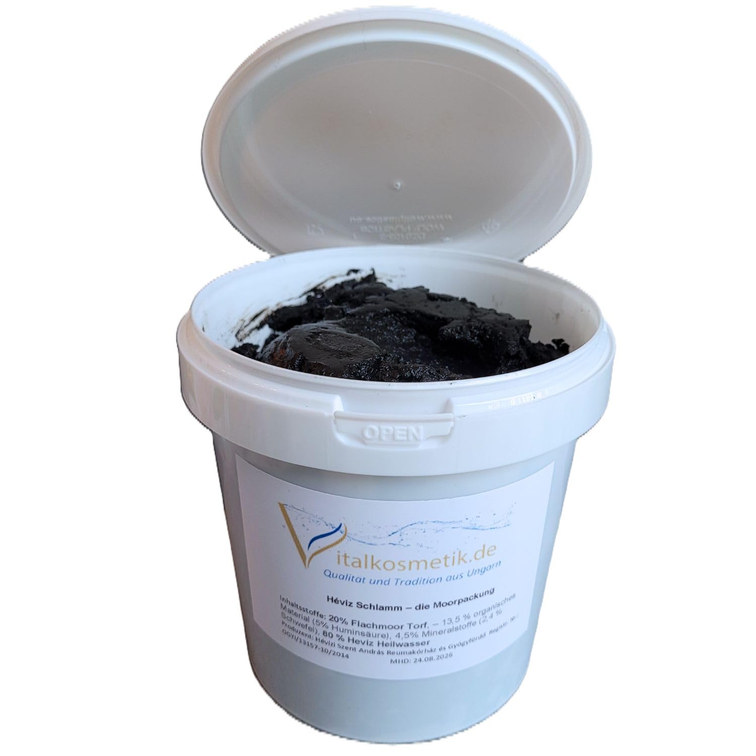 Hévíz Thermalschlamm – Ungarische Moor- & Fangopackung mit Mineralien & Huminsäure | Naturreine Pflege für Haut, Muskeln & Gelenke | Wellnessanwendung zu Hause (1 kg)