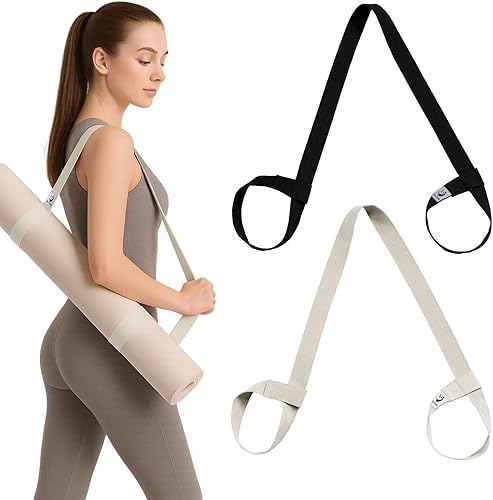 Miniatura 10 de Slim Panda Correas de esterilla de yoga para llevar, correa ajustable para alfombrilla de yoga que se adapta a todas las alfombrillas (material no