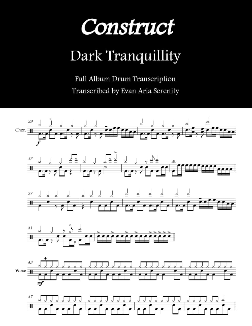 Dark Tranquillity Construct partition drum pour décoder les rythmes complexes