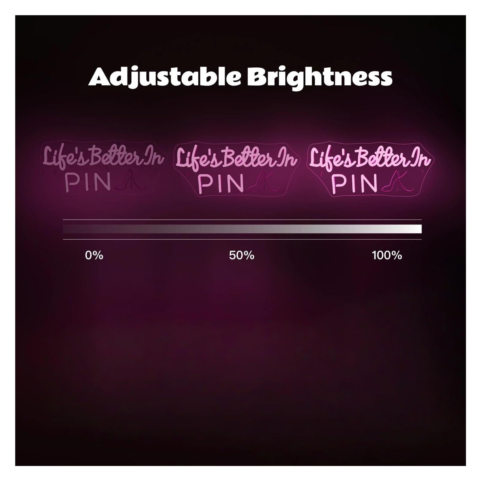 néon signe Enseigne Lumineuse Life's Better In Pink À Intensité Variable Pour Une Chambre Mariage Fête Décoration Murale 42cmx19cm