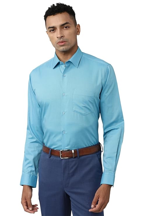 Van Heusen Men Cotton Solid Regular Fit Shirt
