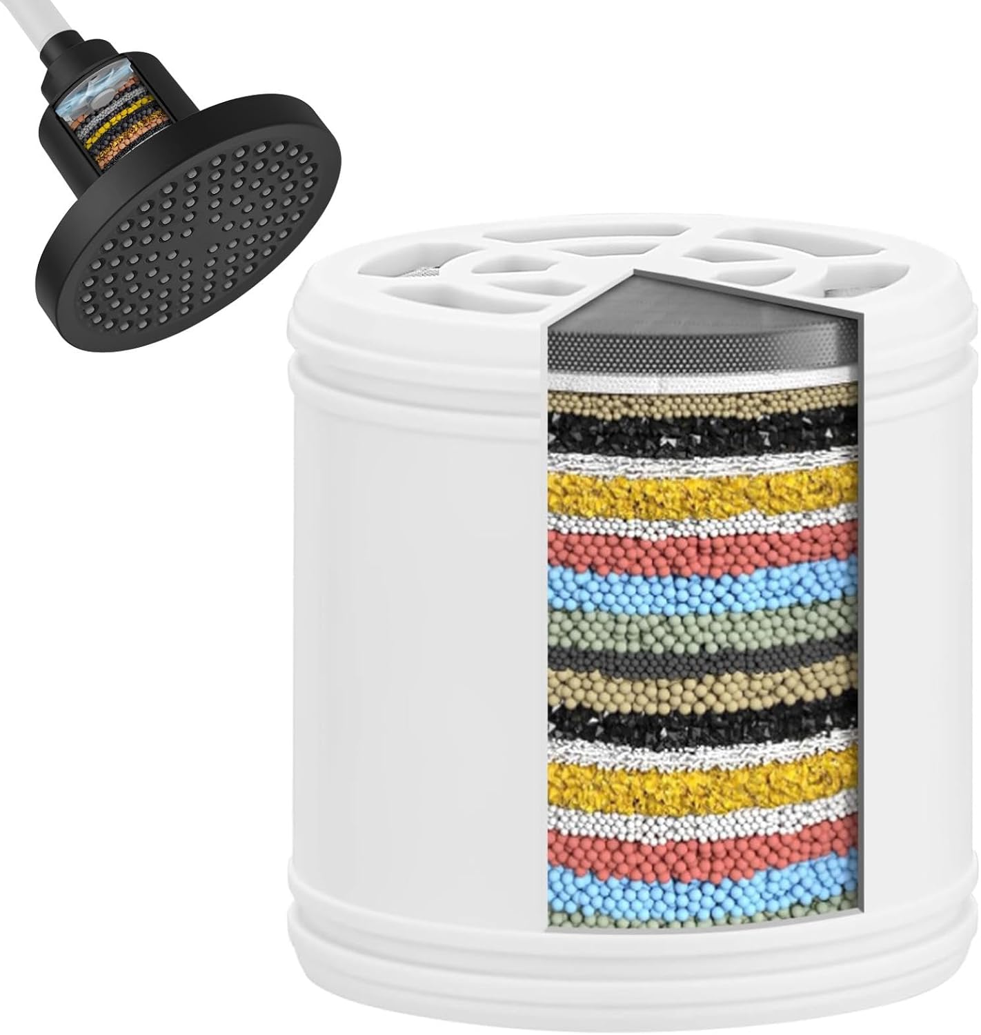 BESy Replacement Shower Filter Multi Stage Shower Water Filter High Output Revitalizing Shower Head Filter Reduces Chemicals & Chlorine Restores PH Balance Glowing Skin Strong Nails & Shimmering Hair
