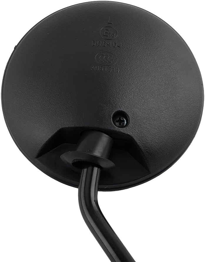 4'' Round Rear View Mirrors Keenso 10 mm Thread Universal Motorcycle Black Rounded Side Back Rear View Mirror Motorcycle Mirror