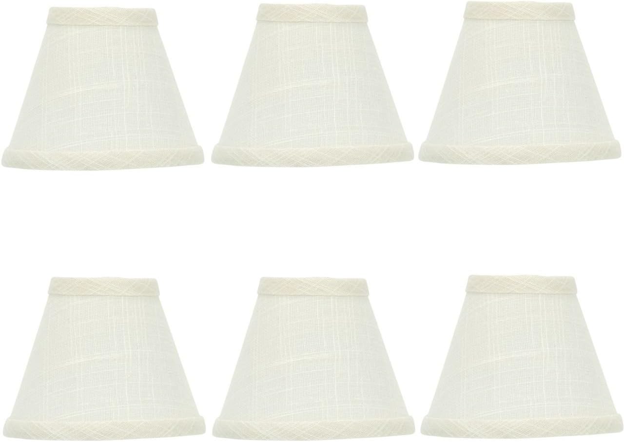Upgradelights Off White Linen 5 Inch Empire Clip On Chandelier Lamp Shades (Set of six shades) 2.5x5x4.25