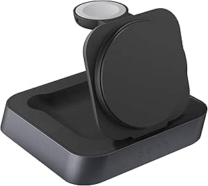 Zens Nightstand Charger Pro 2-15W Wireless Charging for MagSafe &amp; Qi2 Devices, 5W Fast Charge for Apple Watch, Convertible Design, Supports Apple StandBy, Includes 20W Adapter