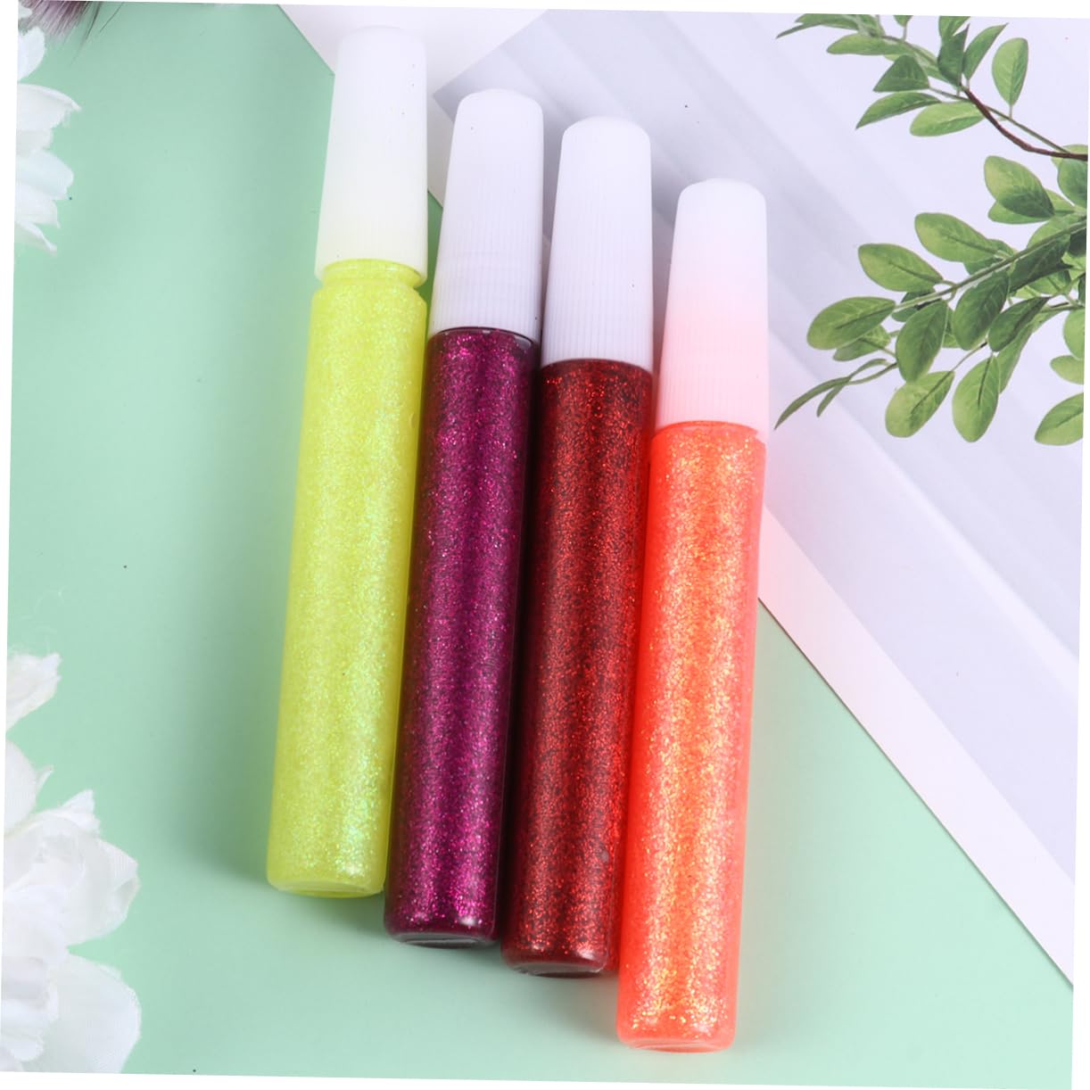 NUOBESTY Stylos À Colle Scintillants Écologiques - 5 Lots De 50 Pièces - Parfaits Pour Les Professeurs Les Étudiants Et La Décoration