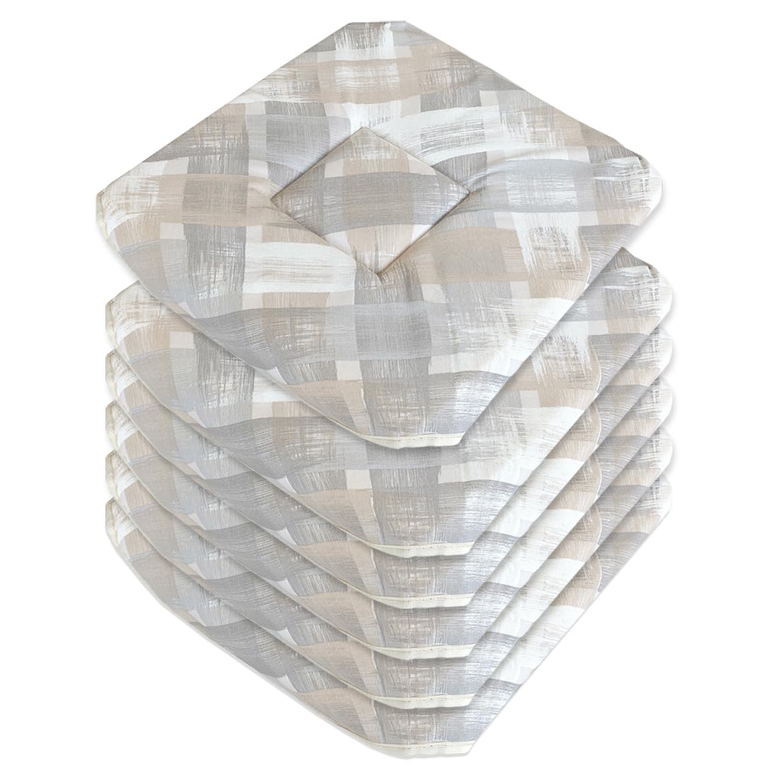 emmevi Set 6 Cuscini Sedia Cotone Con Alette Lavabili Morbidi Universali Coprisedia Shabby Chic Moderno