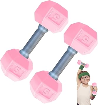 2 Pcs Kids Dumbbells Set Dumbbells for Baby Mini 1.8x4.7 In Silicone Hand Weight Lifting Set for Fitness Exercise Funny Sport Toys for Toddlers Ideal Gift Style 1