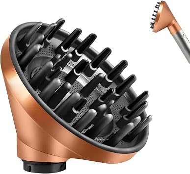 Large Diffuser Attachment for Dyson Airwrap, Converts to Hair Dryer for Faster Drying & Reduces Frizz, Heat Resistant Nozzle for Curly Hair, Gold