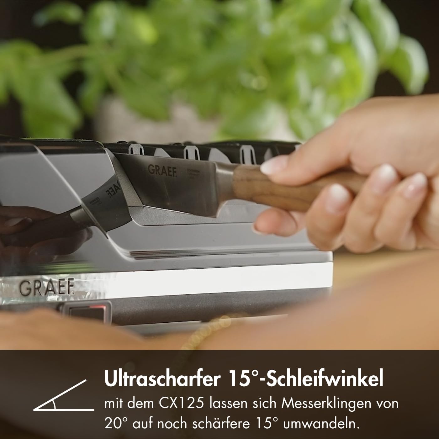 Graef Ostrzałka do noży CX125 kąt szlifowania 15 czarna