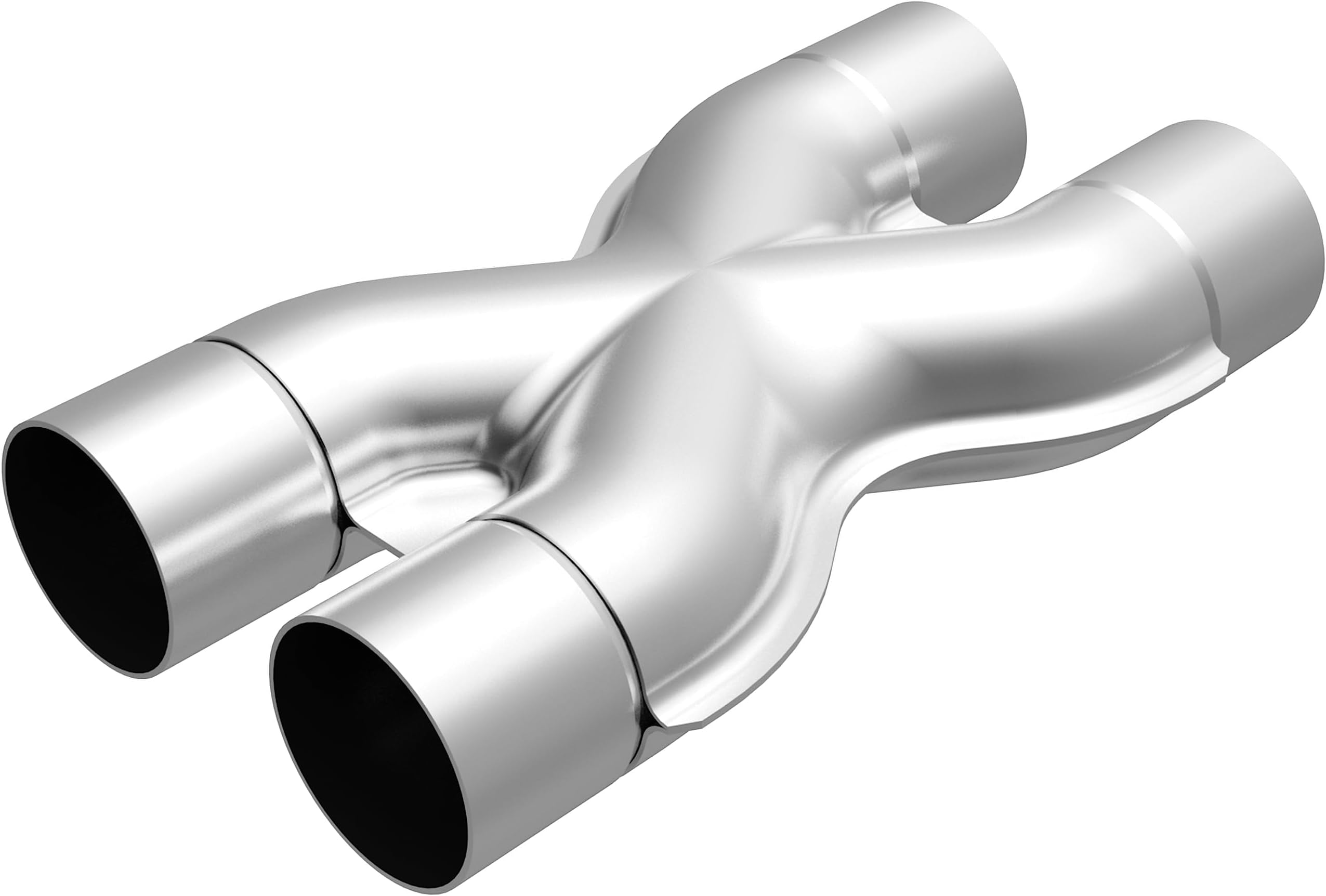 Universal Tru-X Stainless Steel Pipe 10790-2.25in Inlet/Outlet Diameter, 12in Overall Length, 8in Body 7.38in Width - Long Lasting Custom Fitment