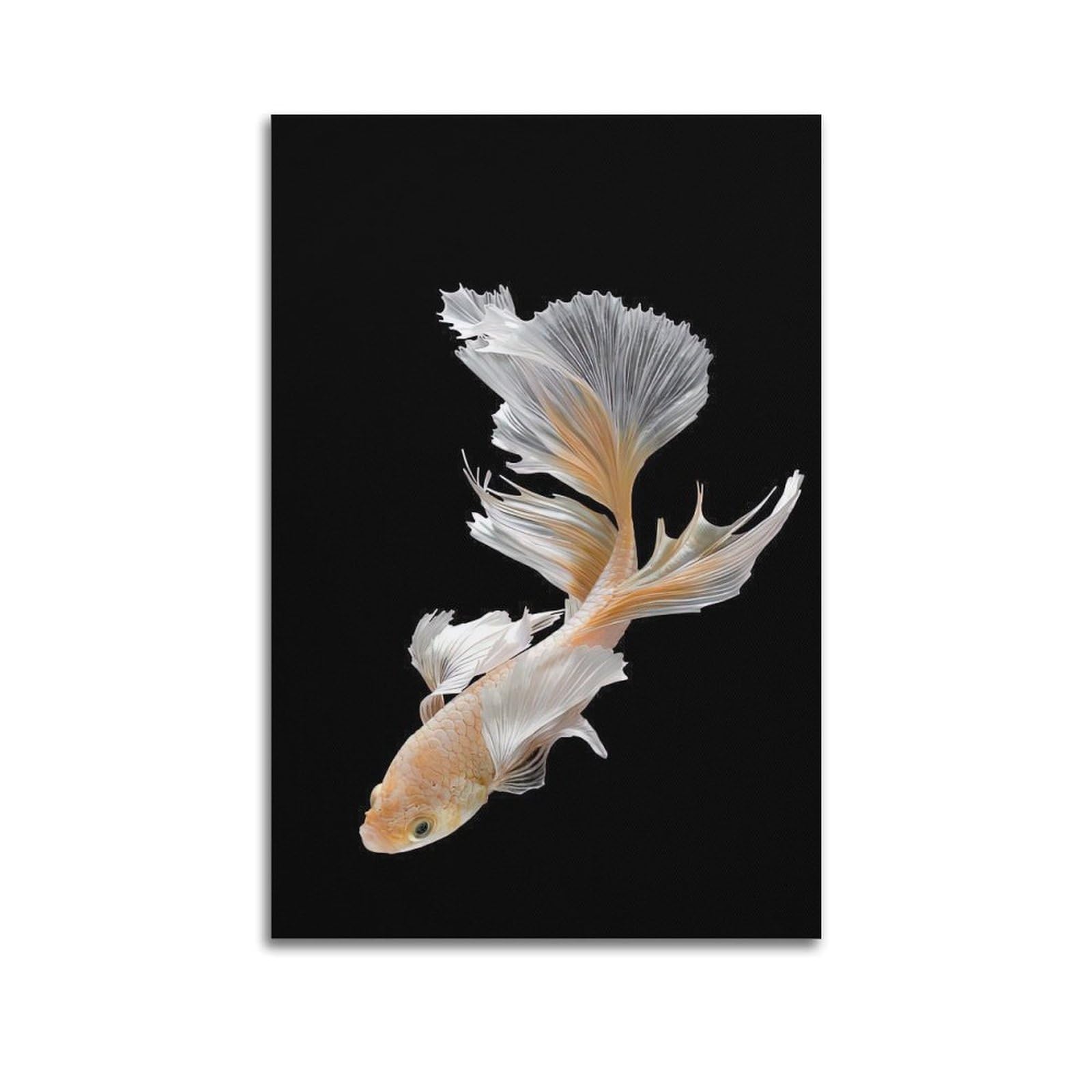 CPGLJD Marine Animal Poster Golden Betta Splendor Poster Decorative Painting Canvas Wall Posters And Art Picture Print Modern Family Bedroom Decor Posters 20x30inch(50x75cm)