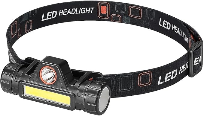 CATA 200 Lümen Mir Led Kafa Feneri Mini LED Far USB Şarj Edilebilir Ayarlanabilir Açı Su Geçirmez Hafif COB Kafa Lambası Dağ Tırmanışı Gece Balıkçılık [Enerji Sınıfı A]