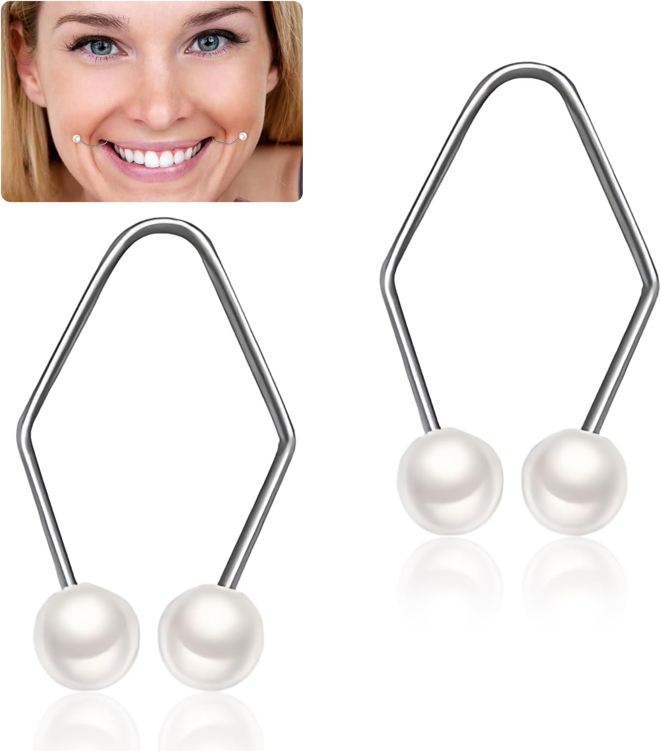 emperoch 1 Pair Dimple Makers, Facial Dimple Trainer, Smile Exerciser, Natural Dimple Trainer for Create a Beautiful Smile and Develop Natural Dimples Lift Beauty Tool