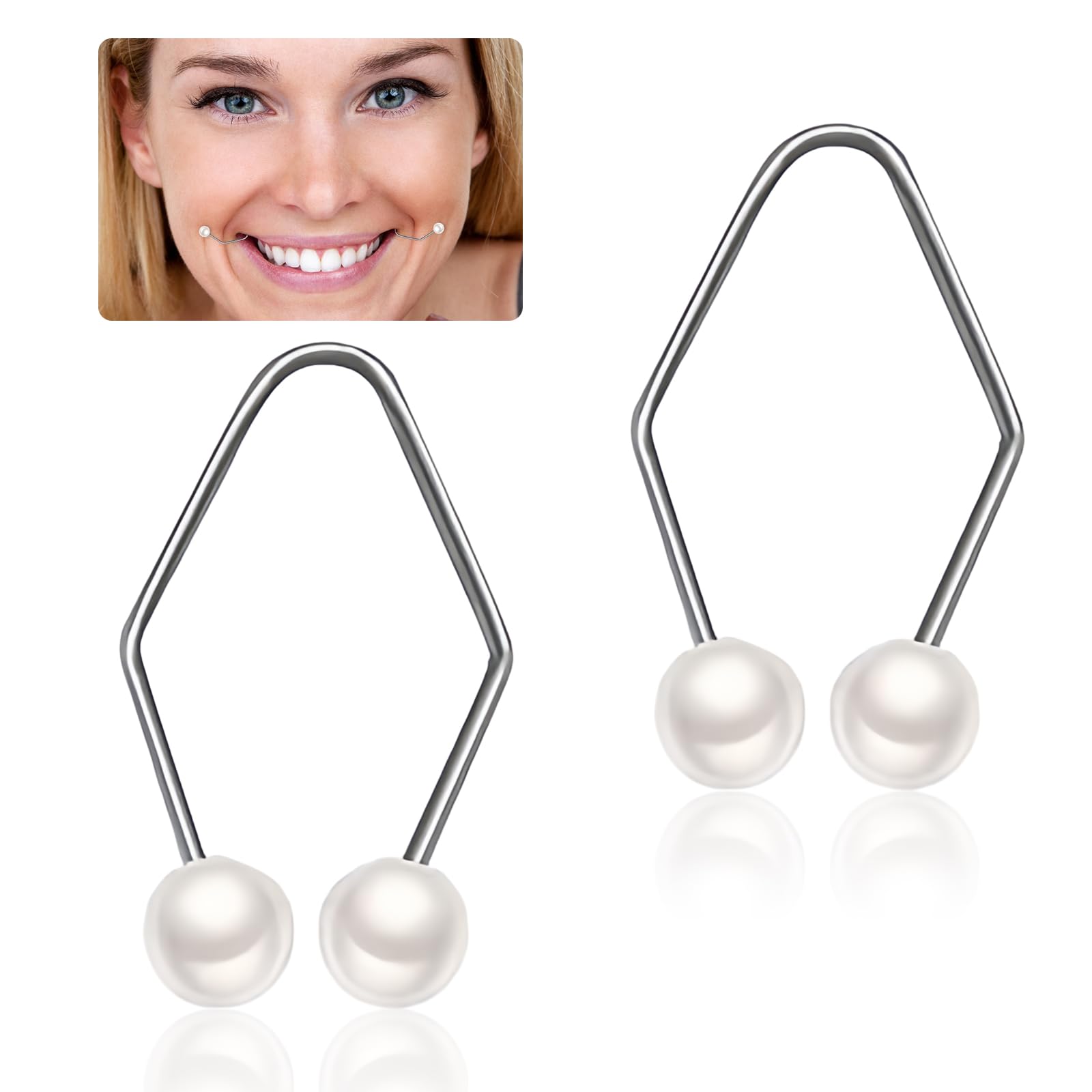 emperoch 1 Pair Dimple Makers, Facial Dimple Trainer, Smile Exerciser, Natural Dimple Trainer for Create a Beautiful Smile and Develop Natural Dimples Lift Beauty Tool