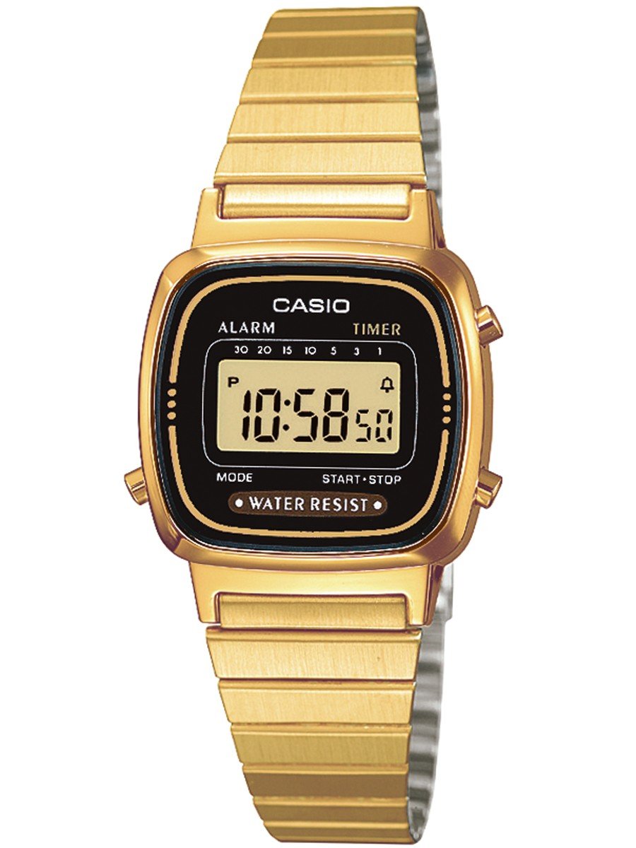 Casio LA-670WG-1 - Reloj Digital de Cuarzo para Mujer con Correa de Metal, Color Dorado