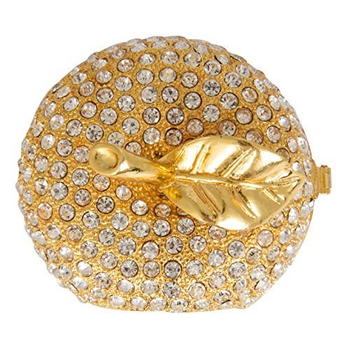 Qifu-Hand Painted Enameled Gold Apple Diamond Decorative Hinged Jewelry Trinket Box Unique Gift For Home Decor #TOP2