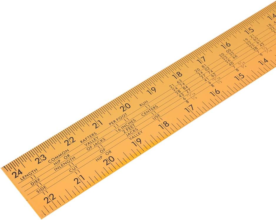 Framing Square, Square Ruler Square Woodworking Tool Multifunctional Aluminum Ruler L Shape Ruler Carpenter Square for Carpenter, Woodworking, Construction (Yellow)