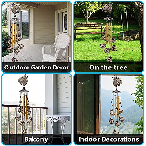 Garden Ladybug Wind Chimes Outdoor Decor - With 4 Tubes 6 Bells 7 Ladybugs 36" Waterproof Mobile Romantic Windchimes Ladybug Wind Catcher For Home, Xmas Mom Gifts, Festival, Balcony, Garden Decoration #TOP5