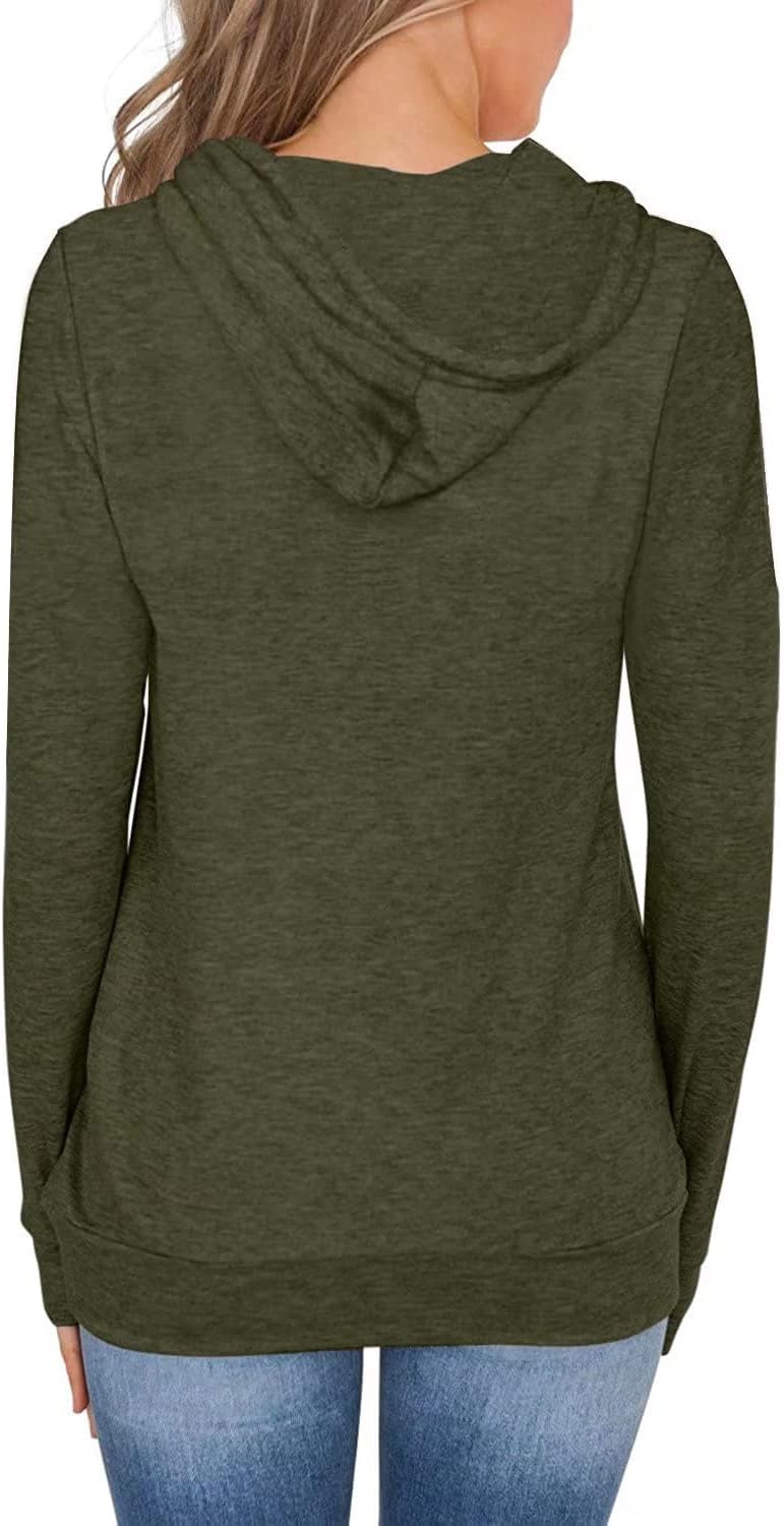 Women's Long Sleeve Hoodies Tops Lightweight Hooded Sweatshirts Pullover Casual Tunic Shirts with Pocket - Image 3