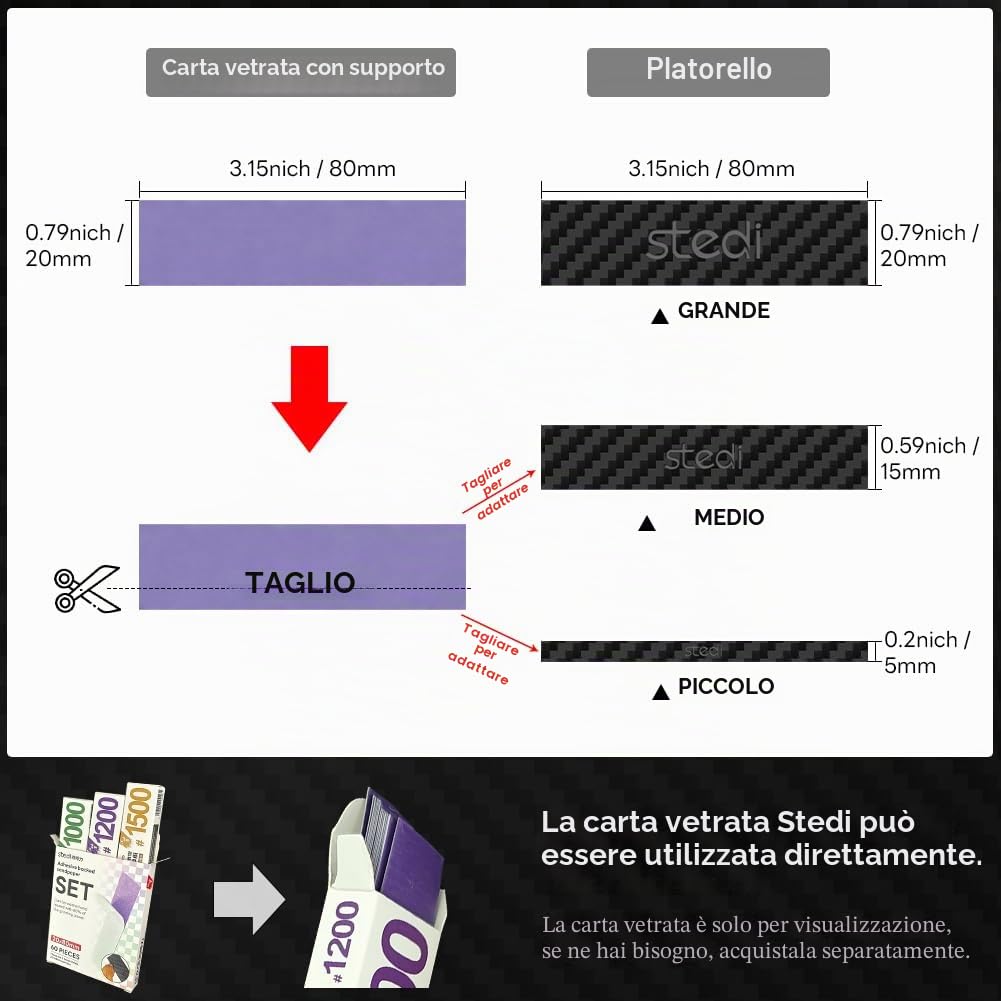 stedi Bastoncini Di Levigatura In Fibra Di Carbonio, Strumenti Per Modellismo Hobbistico, Set Di 7 Pezzi (3“×0.6”, 3“×0.4”, 3“×0.2” E 4 Tavolette Per Levigare I Dettagli) Per Carta Vetrata Appiccicosa